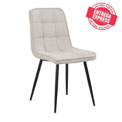 SILLA MOD. ASLAN TELA C/ GRIS CLARO - PATA NEGRA CAJAS DE 4 UDS.
