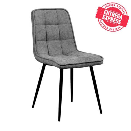 SILLA MOD. ASLAN TELA C/ GRIS OSCURO - PATA NEGRA CAJAS DE 4 UDS.